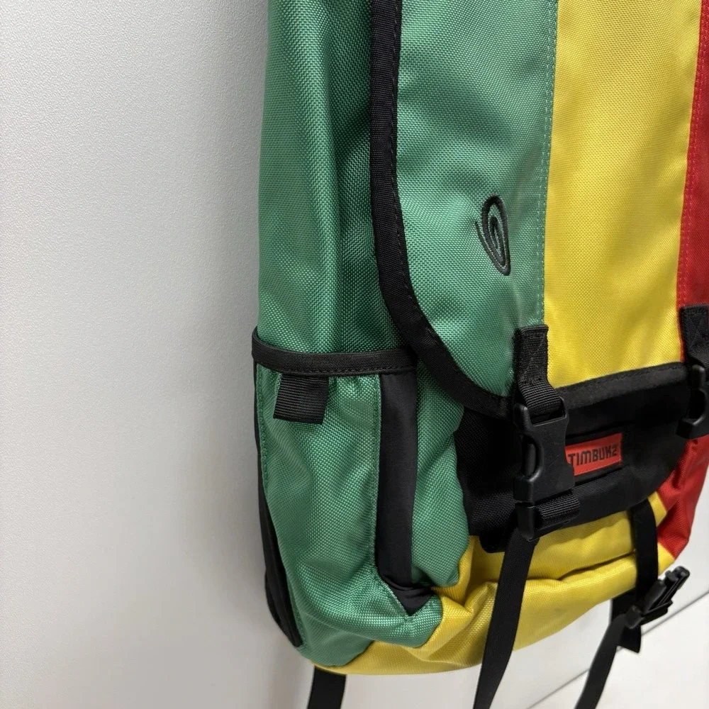Timbuk2 Rasta Green Yellow Red Laptop Backpack Messenger Style Travel School Bag